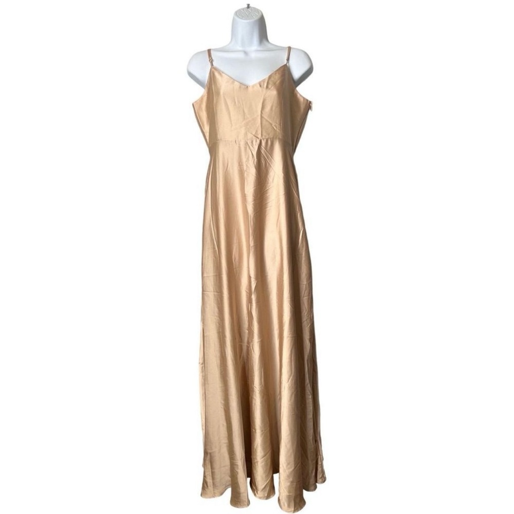 Show Me Your Mumu Faith Maxi Dress Champagne Luxe Satin L - Picture 3 of 5